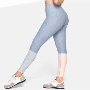 NEW Outdoor Voices 7/8 Dipped Leggings Dove Lake/Rose Quartz Blue Pink Sz XS